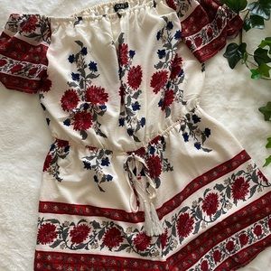 Floral Off-the-shoulder romper